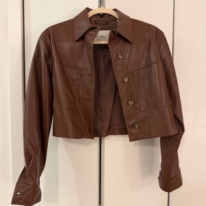 Wilfred Brown Leather Shirt
